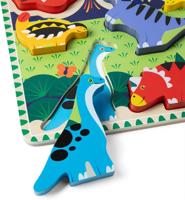 Melissa & Doug Dinosaur Wooden Chunky Puzzle (7 pcs) - FSC Certified - new