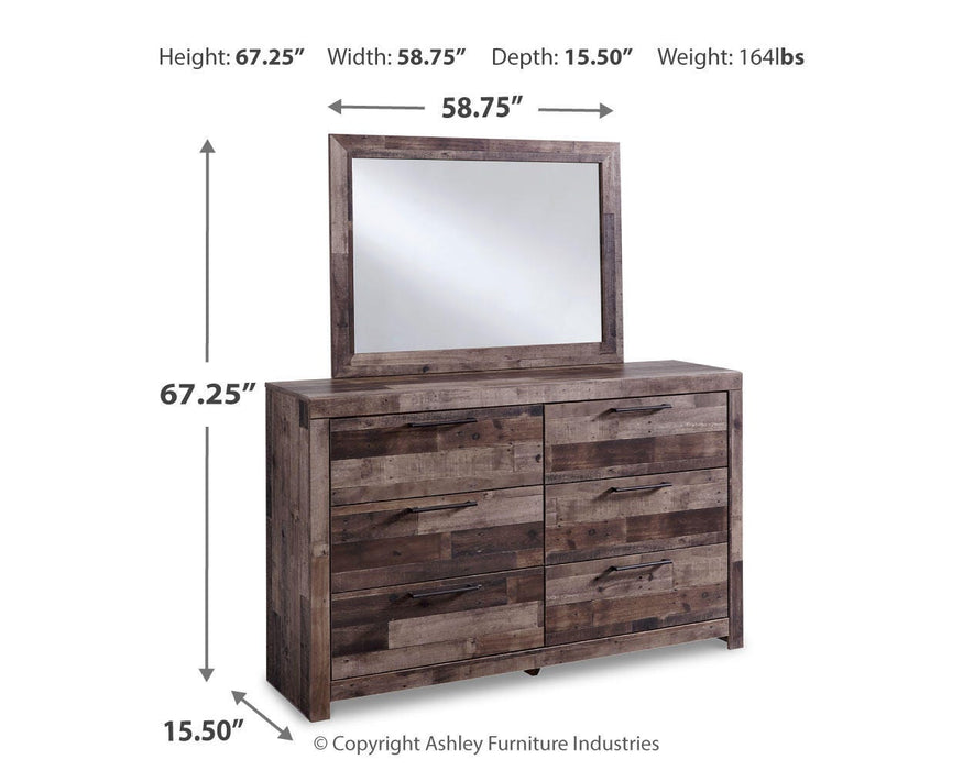 Derekson Multi Gray Derekson Dresser and Mirror