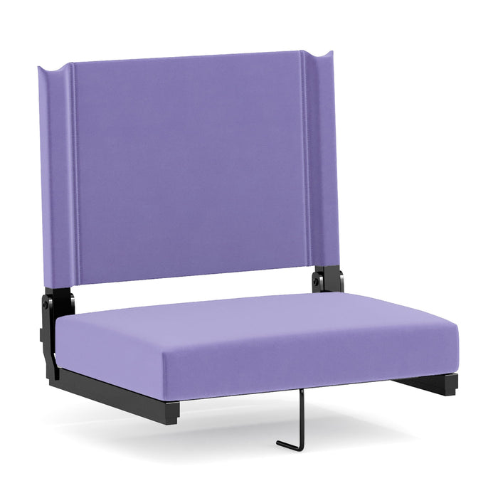 Flash Furniture Grandstand Portable Stadium Seat for Bleachers or Benches, Folding Padded Stadium Chair with Carrying Handle, 500 lb. Weight Capacity, Purple - new