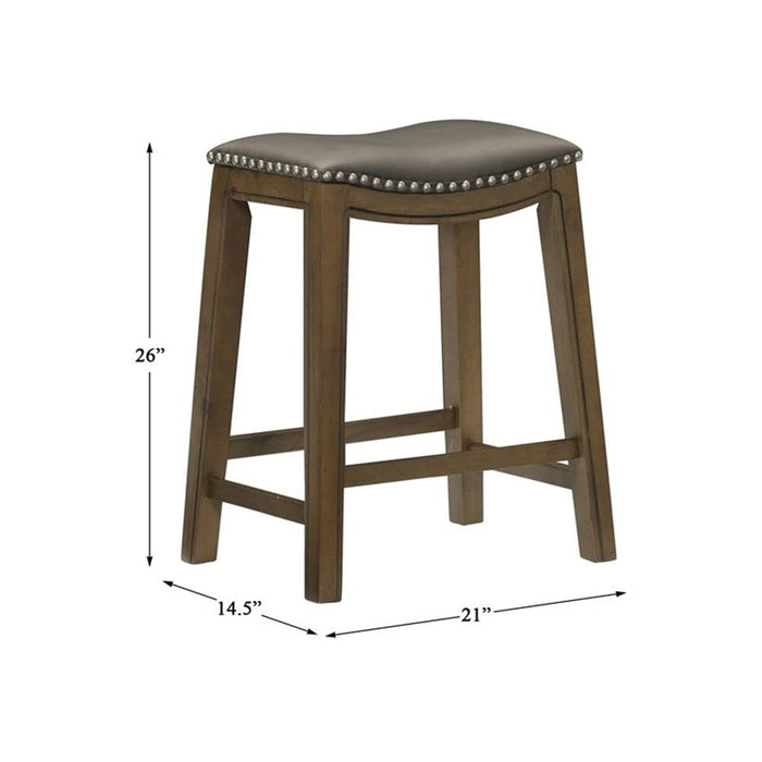 Homelegance Ordway Saddle Seat Counter Height Stool, 25"SH, Gray - new