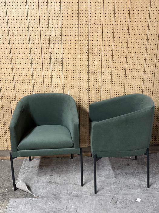 Better Homes & Gardens Wyatt Velvet Dining Chairs, Olive, 2 Pack - new