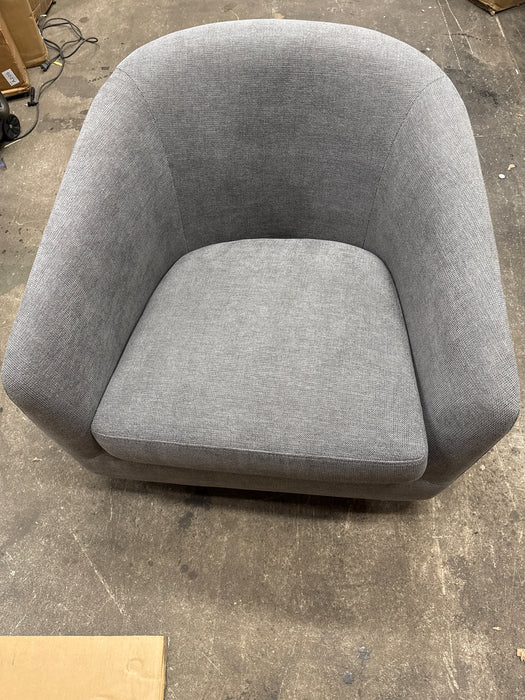 Better Homes & Gardens Bradford Wooden Base Modern Swivel Accent Chair, Gray - new