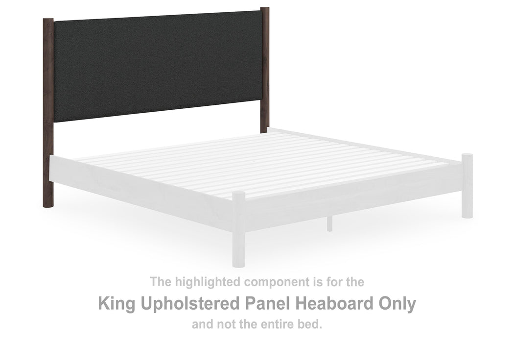 Cadmori Black/Brown King UPH Panel Headboard