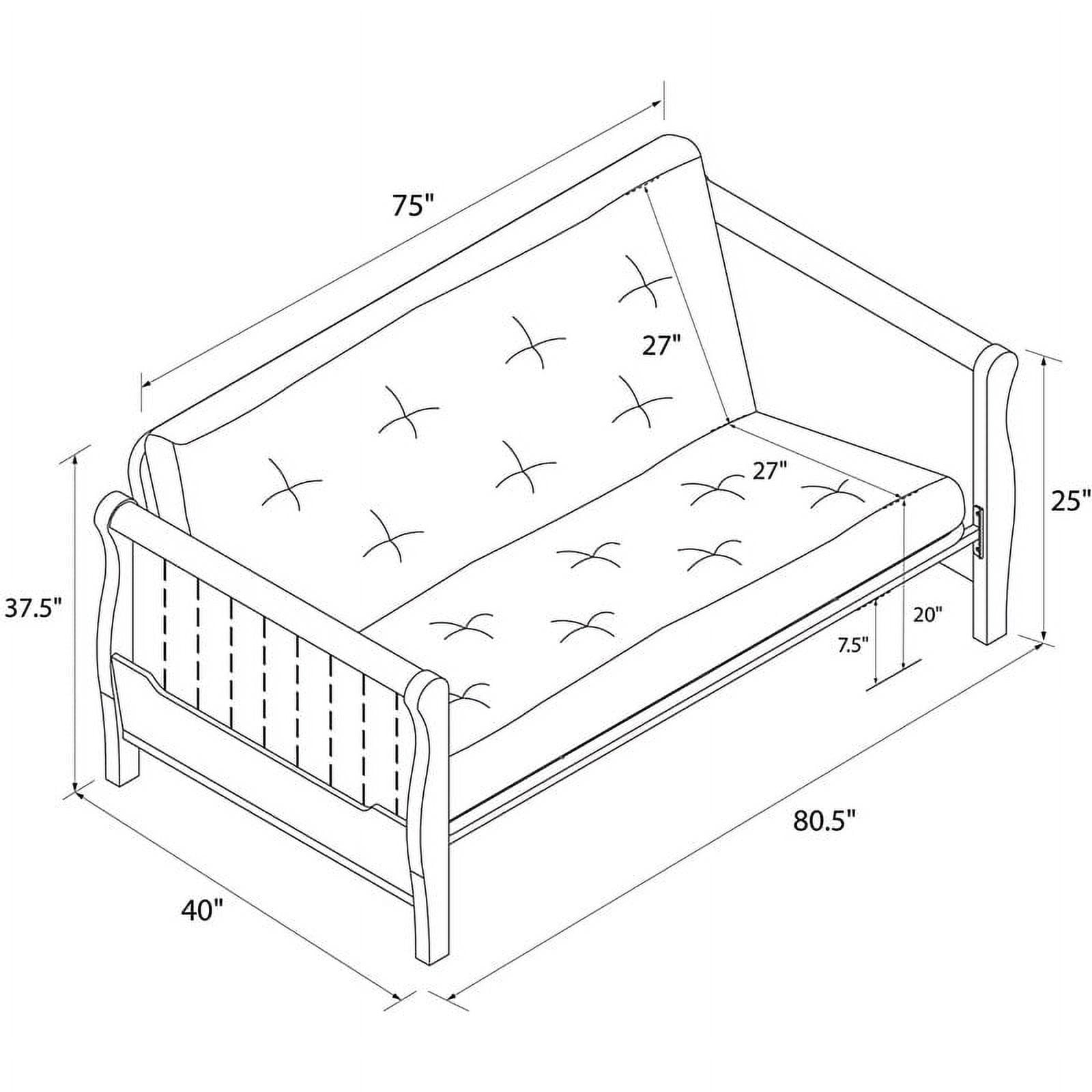 DHP Wood Arm Futon with Espresso Wood Finish - open_box