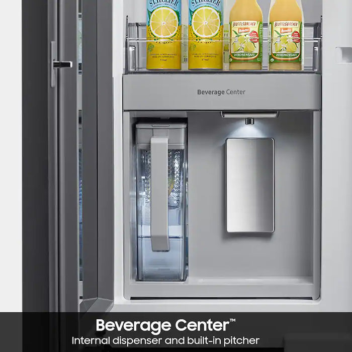 Samsung - BESPOKE 30 cu. ft. 3-Door French Door Smart Refrigerator with Beverage Center - Stainless Steel - new
