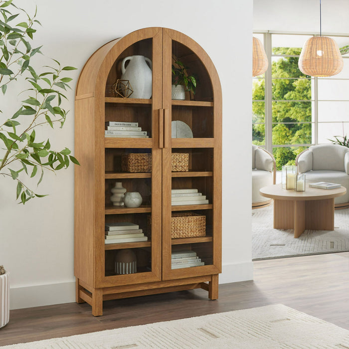 Better Homes & Gardens Juliet Arch Cabinet, Light Honey Finish - new