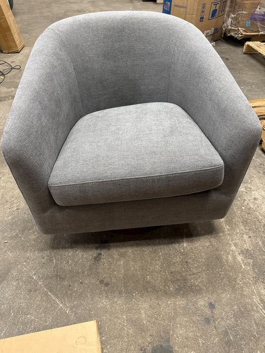 Better Homes & Gardens Bradford Wooden Base Modern Swivel Accent Chair, Gray - new