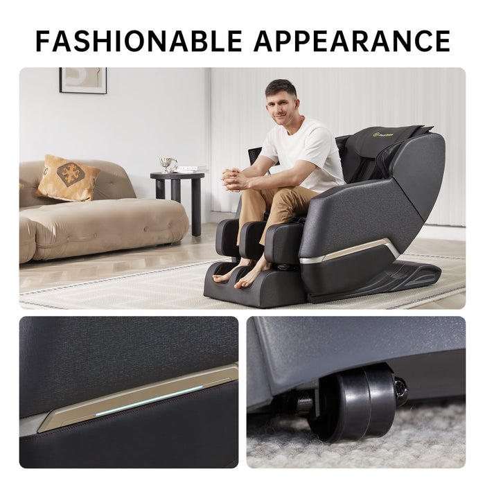 Real Relax Full Body Zero Gravity Shiatsu Recliner Electric Massage Chair, Black - new