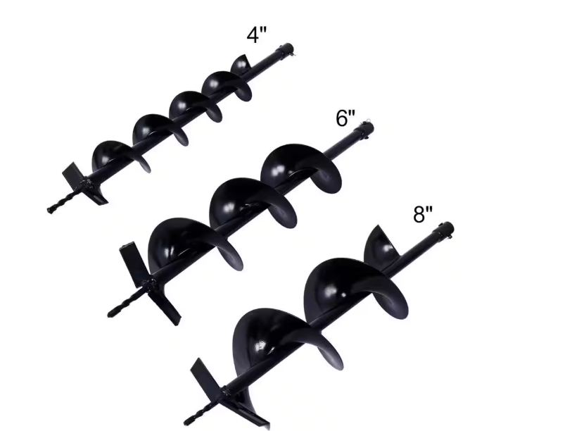 Auger Drill Bits for Planting Set of 3-Garden Auger Drill Bit Spiral Drill Bit for 3/4 in. Shaft Post Hole Digger Bulbs - open_box