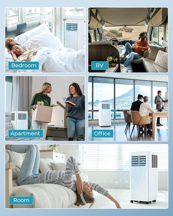 EUHOMY 8000 Btu Portable Air Conditioners, 3 in 1 Portable AC with Cool, Dry, Fan Modes, Quiet Air Conditioners with 24H Timer & Sleep Modes, with Remote, for Bedroom, Apartments up to 350 Sq.Ft - new