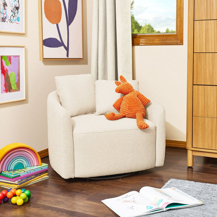 Beautiful Drew Kids Accent Chair by Drew Barrymore, Cream Boucl Fabric - new