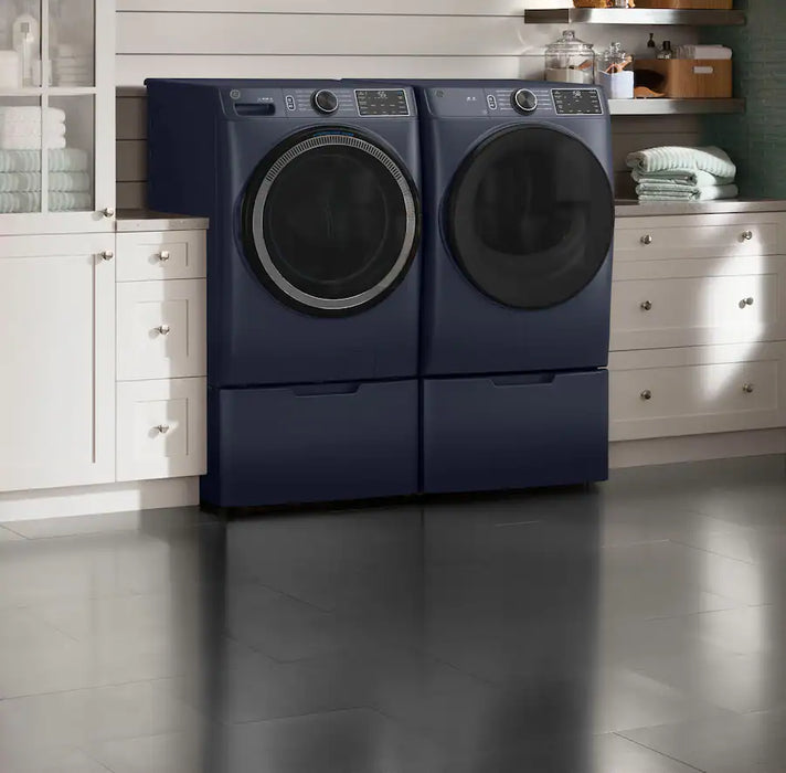 GE - 7.8 Cu. Ft. Stackable Smart Electric Dryer with Sanitize Cycle - Sapphire Blue - new