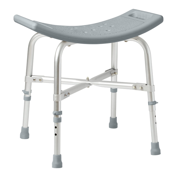 Medline Heavy Duty Shower Chair Bath Bench Without Back, Bariatric Bath Chair Supports Up to 550 Lbs - open_box