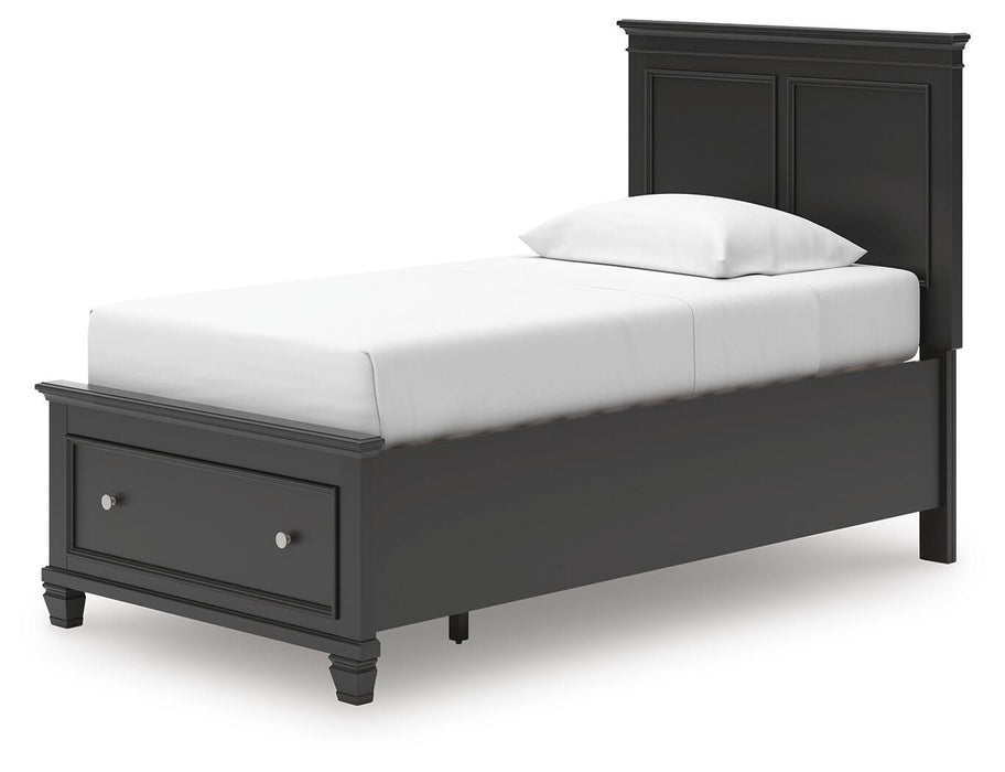 Lanolee Black Lanolee Twin Panel Storage Bed