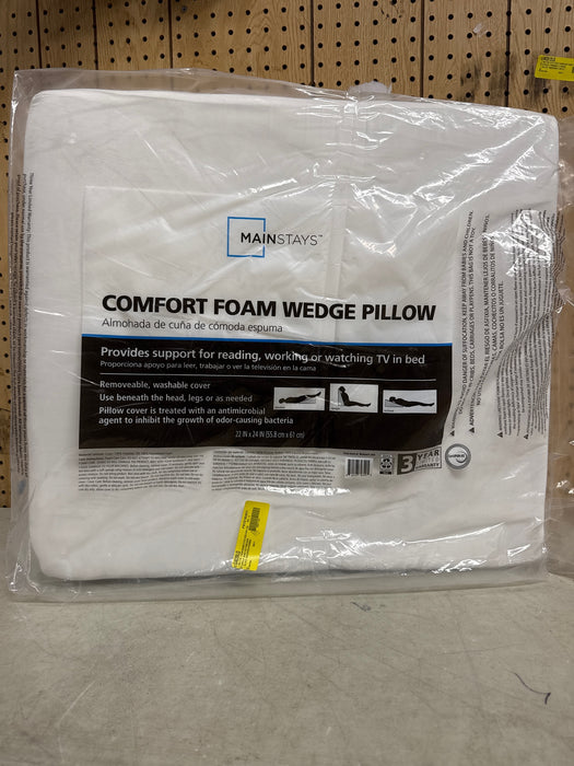 Mainstays Comfort Foam Wedge Pillows - Removable Cover Zip Closure - new