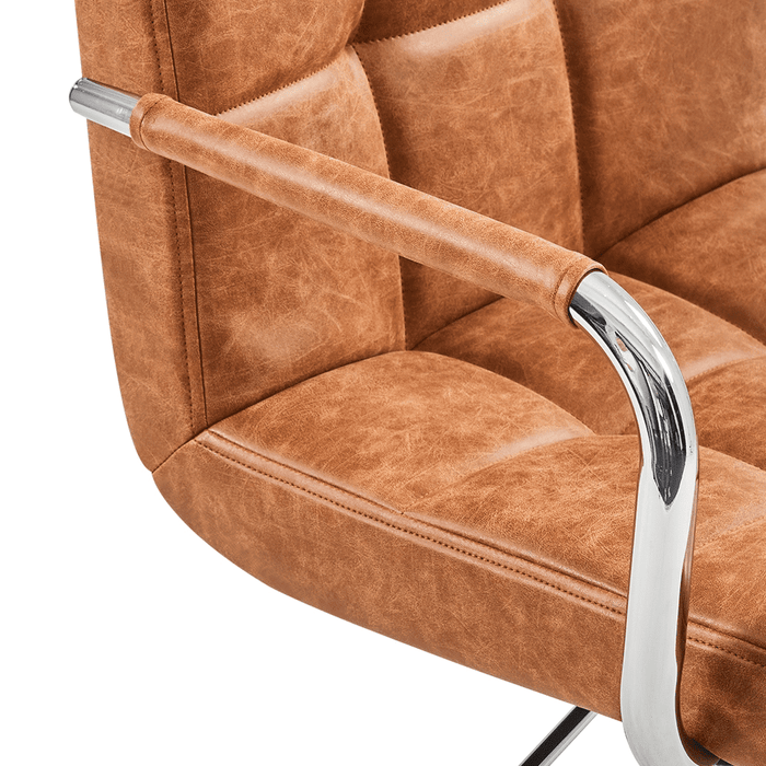 Yaheetech 2pcs PU Leather Adjustable Bar Stools for Dining Room, Retro Brown - new