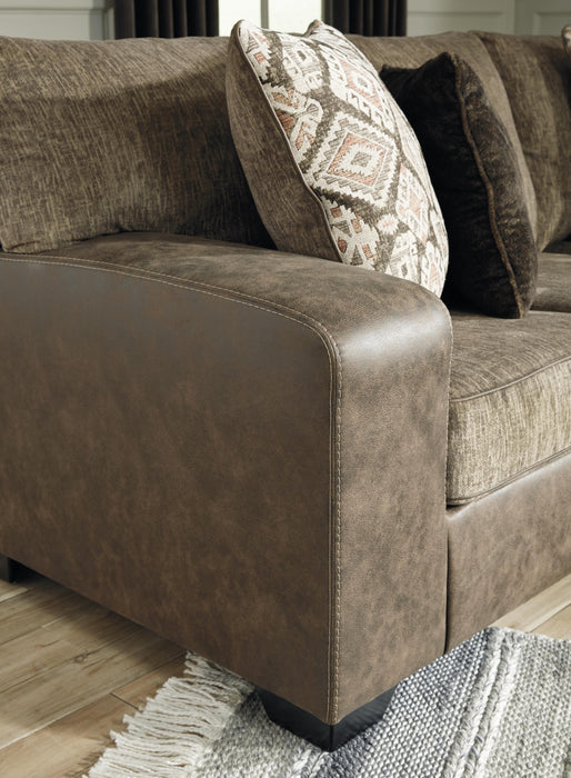 Abalone Chocolate Abalone 3-Piece Sectional with Chaise