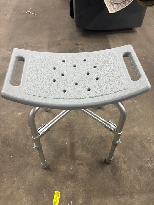 Medline Heavy Duty Shower Chair Bath Bench Without Back, Bariatric Bath Chair Supports Up to 550 Lbs - open_box