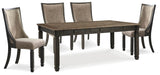 Tyler Creek Black/Gray Tyler Creek Dining Table and 4 Chairs