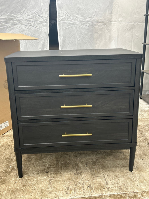 Better Homes & Gardens Oaklee 3 Drawer Nightstand with USB, Charcoal Finish - new