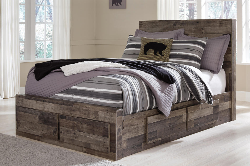Derekson Multi Gray Derekson Full Panel Bed with 6 Storage Drawers