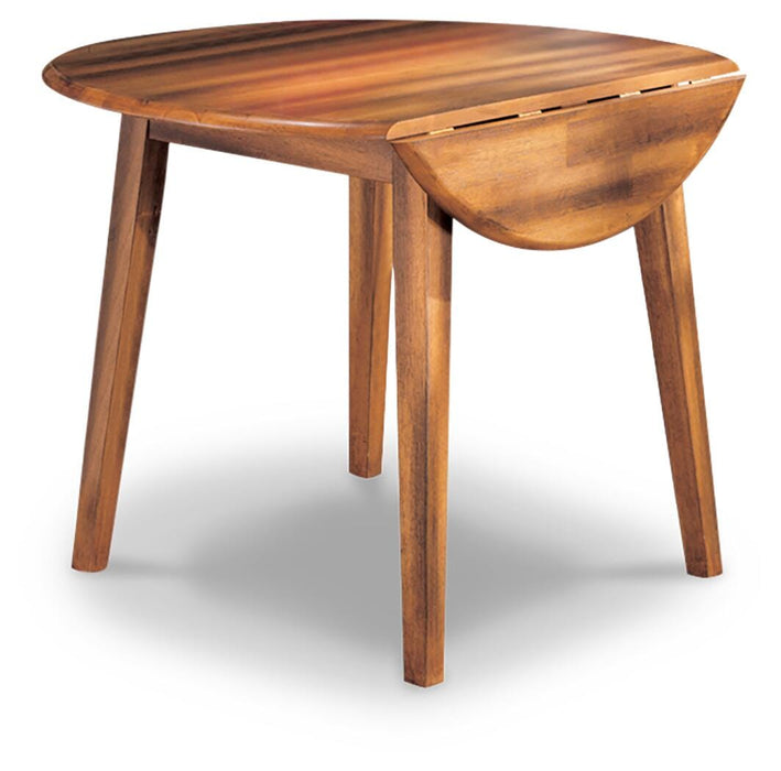 Berringer Rustic Brown Round DRM Drop Leaf Table