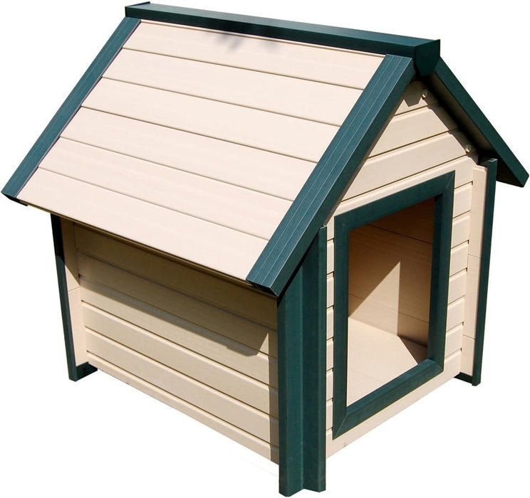 New Age Pet ECOFLEX Bunk Style Dog House, Large, Weatherproof and Easy to Clean, Elevated Floor for Ventilation, Quick Assembly, for Pets Up to 80lbs - open_box