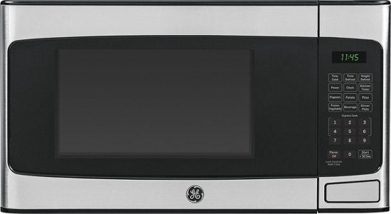 GE - 1.1 Cu. Ft. Mid-Size Microwave - Stainless steel - display_model