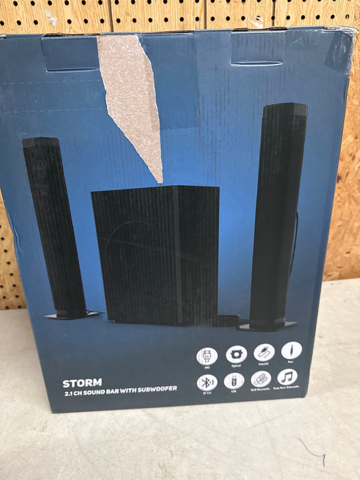 GCZ Soundbar with Subwoofer, 2.1 CH Separable Sound Bars for TV, Bluetooth/HDMI-ARC/Aux/Opt 3D Surround Sound - new