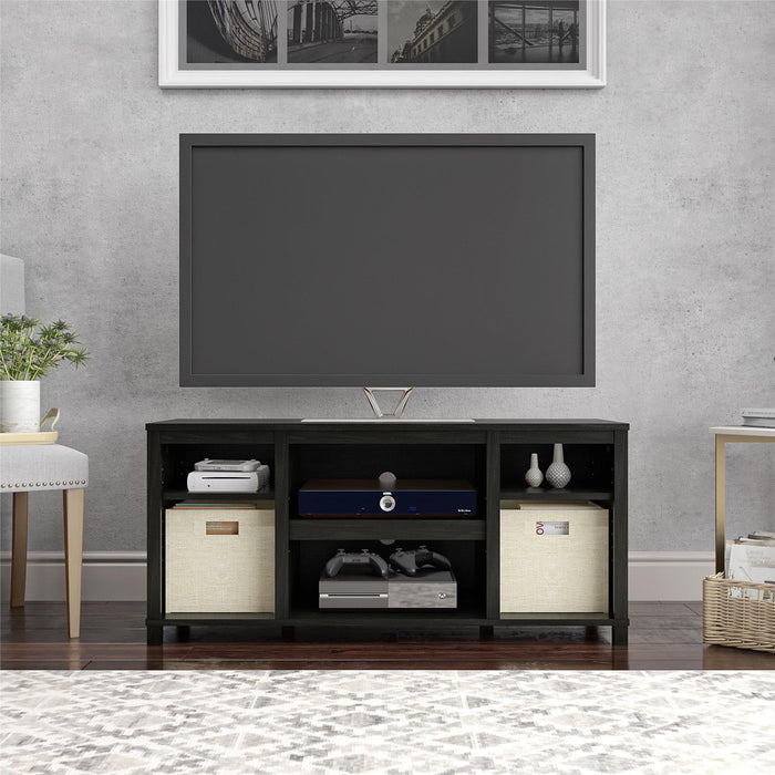 Mainstays Parsons TV Stand for TVs up to 50", Black Oak - new