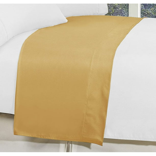 1500 Collection Flat Sheet Soft Microfiber Top Sheet - All Colors Queen, Gold - new