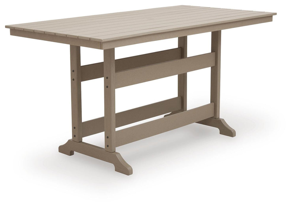 Sandy Dune Medium Brown RECT COUNTER TABLE W/UMB OPT