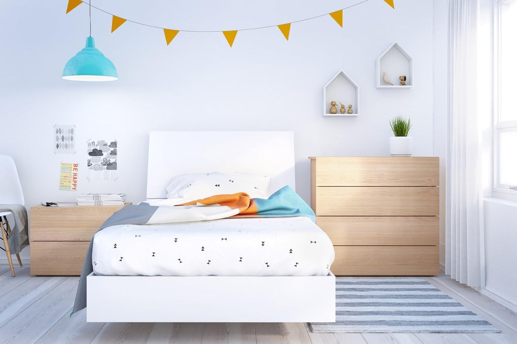 Nexera James Nightstand with 2-Drawers, Tan, 24-Inch - new