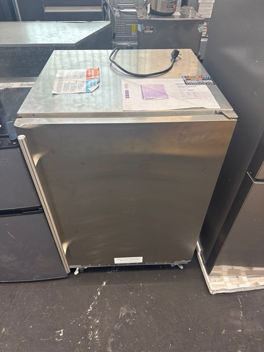 Insignia™ - 5.4 Cu. Ft. Indoor/Outdoor Mini Fridge - Stainless Steel - display_model