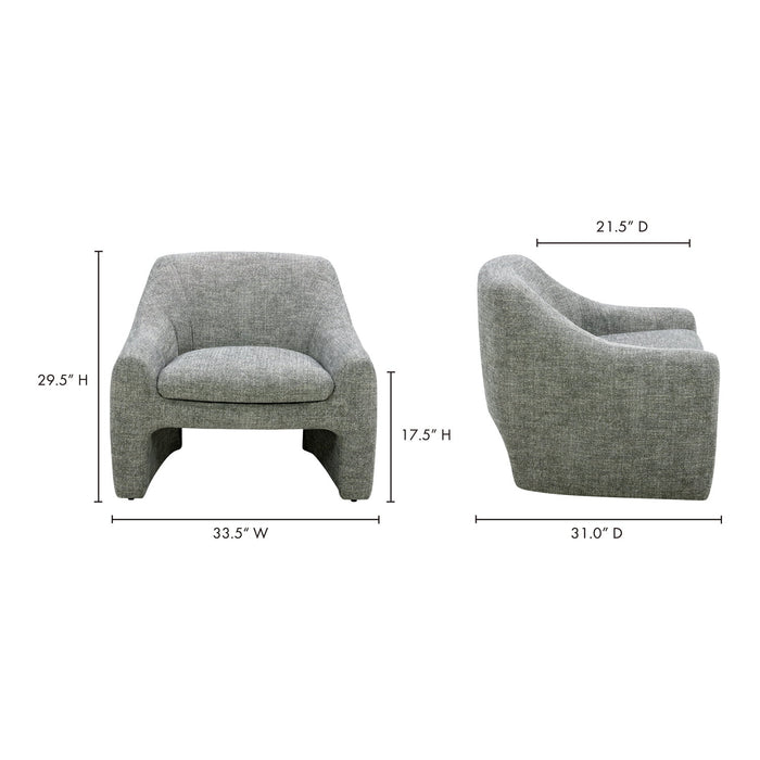 Kenzie Accent Chair Slated Moss Gray - new