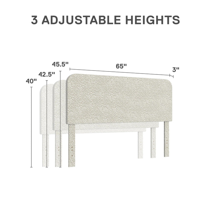 Better Homes & Gardens Juliet Full/Queen Boucle Headboard, Ivory - use_like_new