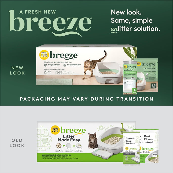 Purina Tidy Cats Litter Box System, BREEZE System Starter Kit Litter Box, Litter Pellets & Pads - new
