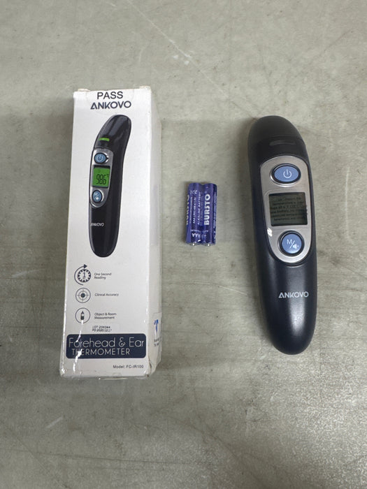 Infrared Thermometer for Adults,Forehead and Ear Thermometer for Fever, Babies, Children, Adults, Indoor and Outdoor Use (Black) - open_box