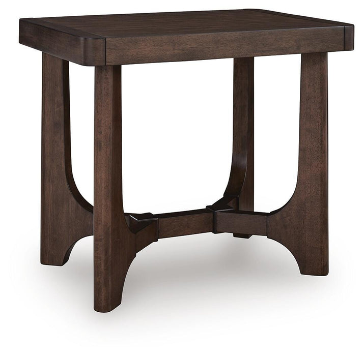 Korestone Dark Brown Rectangular End Table