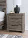 Urbanoore Brown Gray Two Drawer Night Stand