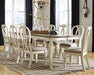Realyn Chipped White Realyn Dining Table and 8 Chairs