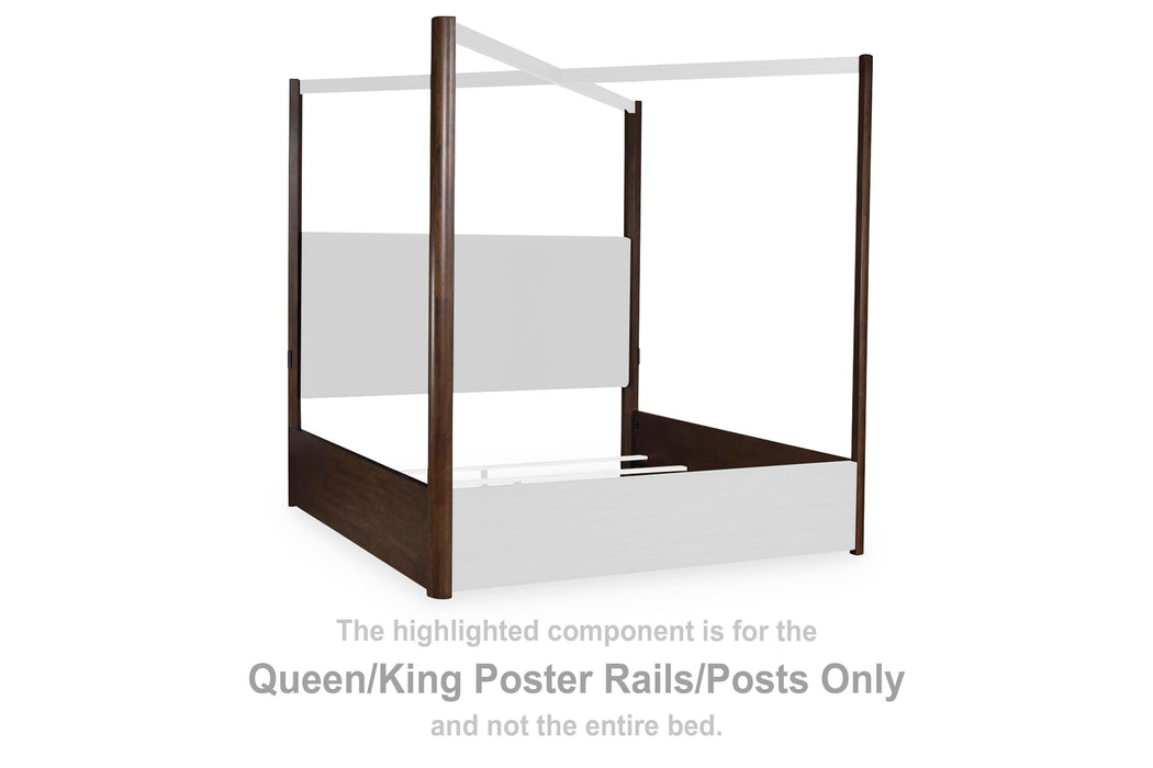 Kendamor Dark Brown Queen/King Poster Rails/Posts