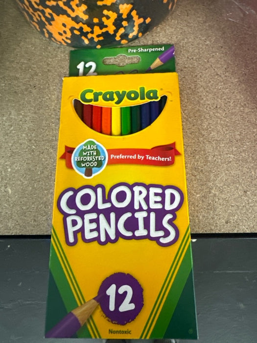 Crayola Colored Pencil Set, 12 Ct, Back to School Supplies for Kids, Classroom Supplies, Teacher Gift - new