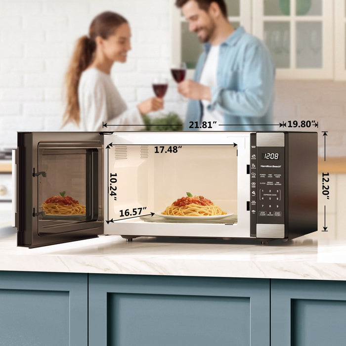 Hamilton Beach 1.6 Cu ft Sensor Cook Countertop Microwave Oven in Stainless Steel, New - new