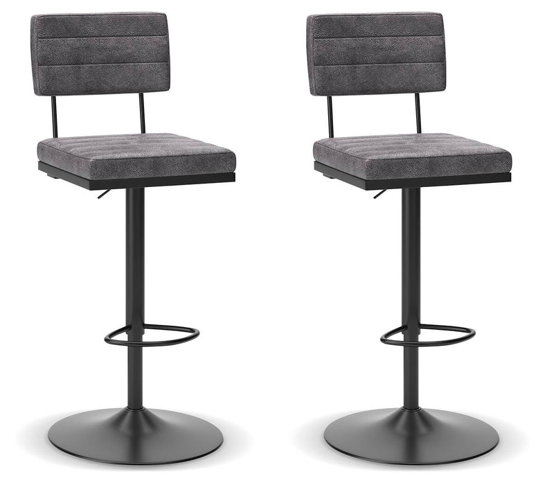 Strumford Gray/Black Tall Swivel Barstool (Priced Per Item, Must Order 2, 4, 6, or 8)