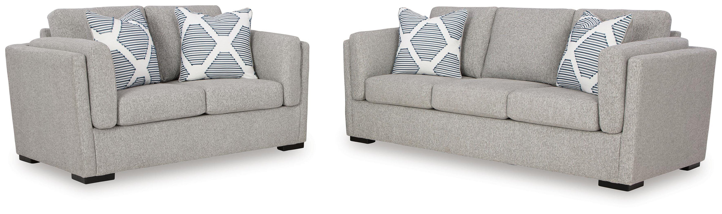 Evansley Pewter Evansley Sofa and Loveseat
