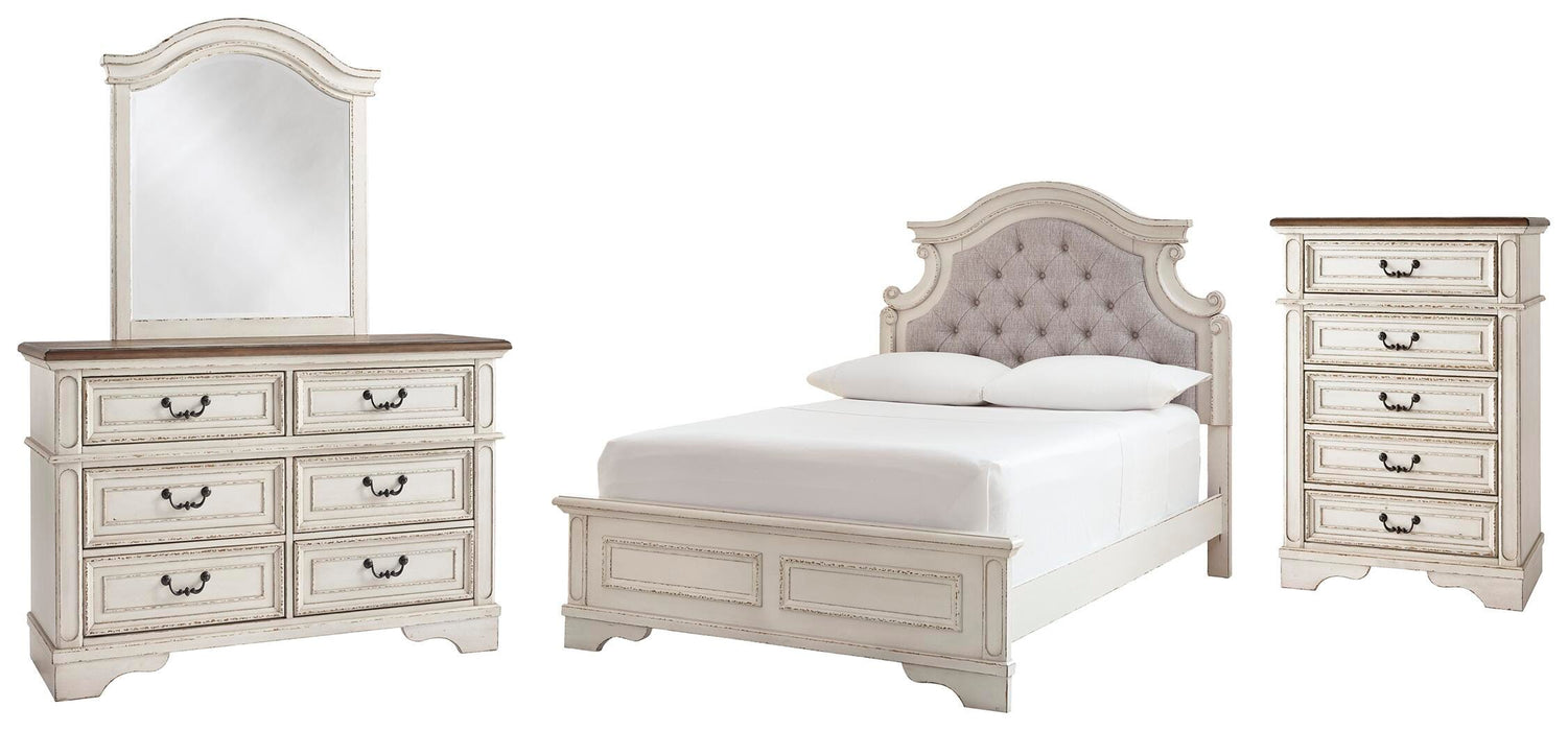 Realyn Chipped White Panel Bedroom Collection
