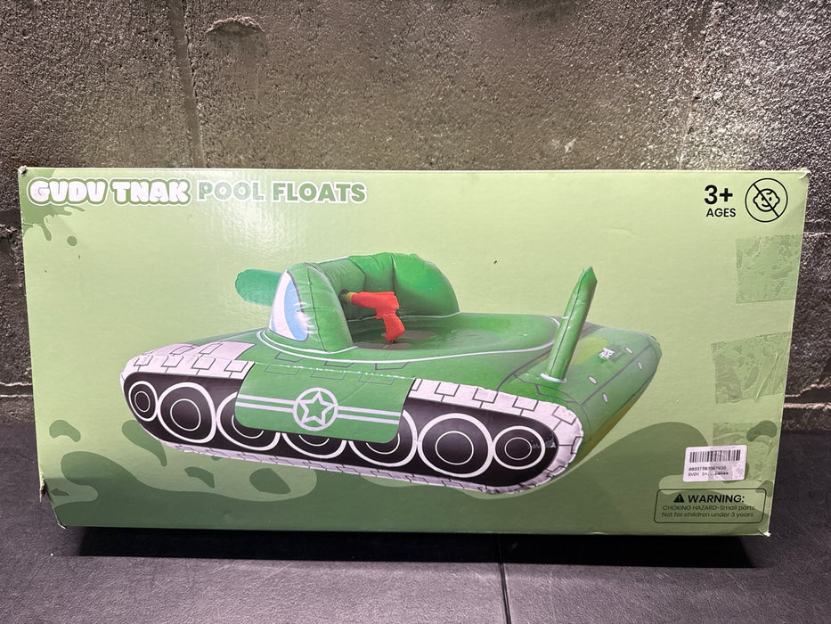 GVDV Inflatable Tank Pool Float for Adults & Kids, 61" x 44" Ride-On Float with Water Squirt Guns, Ideal for Summer Beach & Pool Party Water Battle Games - new