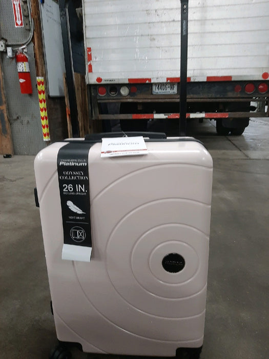 Travelers Club 2pc Rolling Hard Case Travel Luggage Set with Extra Wide Telescopic Handle , Blush - new