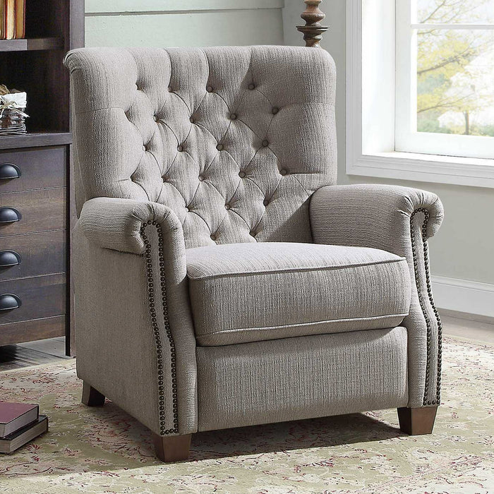 Better Homes & Garden Tufted Push Back Recliner, Gray Fabric Upholstery - new